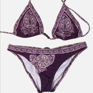 Purple and White Paisley Bikini